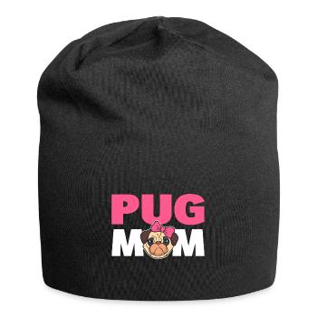 Pug Mom Mops Elternteil - Jersey-Beanie - Schwarz - Vorne
