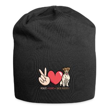 Jack Russell Terrier - Jersey-Beanie - Schwarz - Vorne