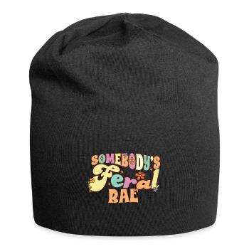 Somebody's Feral Bae Boyfriend Girlfriend Pun - Jersey-Beanie - Schwarz - Vorne