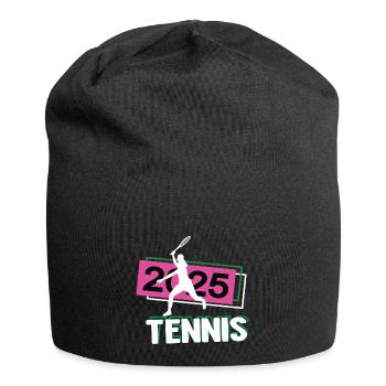 Tennis 2025 Tennistrainerin Tennisspielerin in 25 - Jersey-Beanie - Schwarz - Vorne