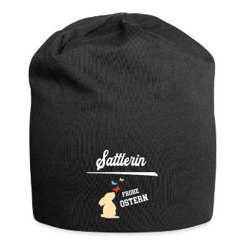 Sattlerin Ostern Sattlerei Oster Outfit - Jersey-Beanie - Schwarz - Vorne