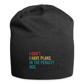 Eishockey Ich habe Pläne in der Penalty Box Lustig - Jersey-Beanie - Schwarz - Vorne