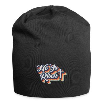 He is Risen Resurrection Jesus Christ Faith - Jersey Beanie - black - Front