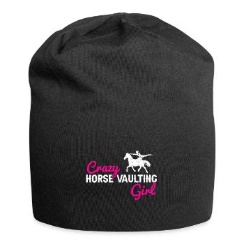 Vaulting Acrobatics Design and Equestrian Horse - Jersey Beanie - black - Front