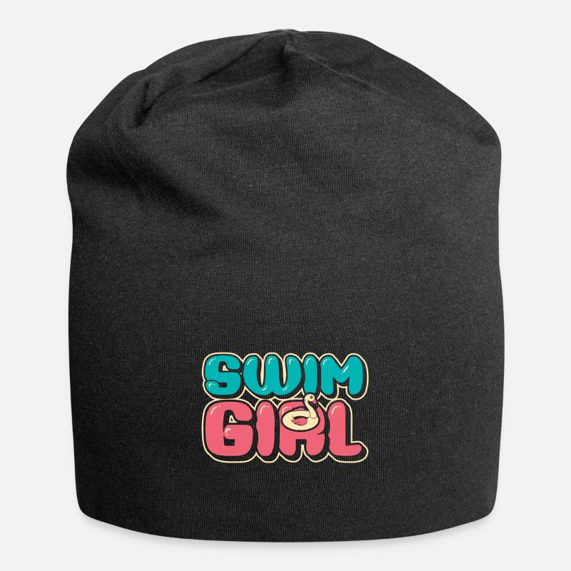 Schwimmen Mädchen - Jersey-Beanie - Schwarz