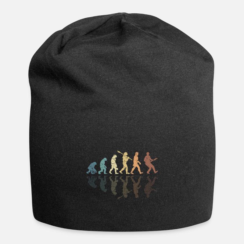 Human Evolution Guitar Band Retro Vintage - Jersey-Beanie - Schwarz