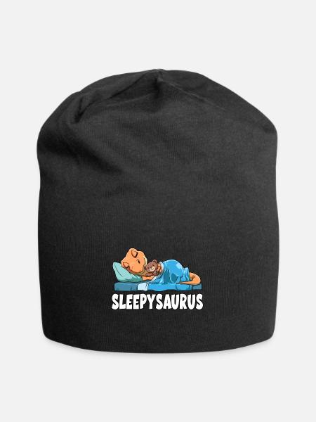 Sleepysaurus für alle Dino Fans Dinosaurier - Jersey-Beanie - Schwarz