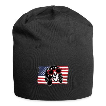 English Springer Spaniel Hund - Jersey-Beanie - Schwarz - Vorne