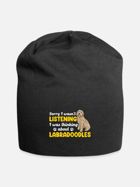 Labradoodle Hund - Jersey-Beanie - Schwarz