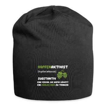 Hopfenaktivist Eine Person die für ihr kühles Bier - Jersey-Beanie - Schwarz - Vorne