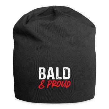 Bald Head Baldness Beard Bald Head - Jersey Beanie - black - Front