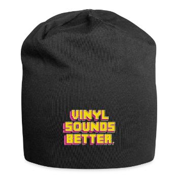 Vinyl Sounds Better - Retro Musikliebhaber - Jersey-Beanie - Schwarz - Vorne