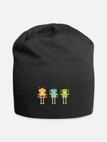 Funny Robot Technology Cute Colorful Robots - Jersey-Beanie - Schwarz