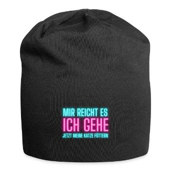 Lustige Katzen Sprüche Mir reicht es ich gehe - Jersey-Beanie - Schwarz - Vorne