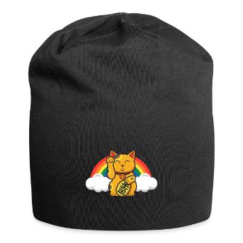 Fortune Cat Pride Maneki Neko Japanese Lucky Cat - Jersey-Beanie - Schwarz - Vorne