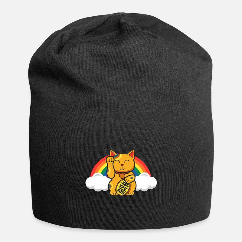 Fortune Cat Pride Maneki Neko Japanese Lucky Cat - Jersey-Beanie - Schwarz