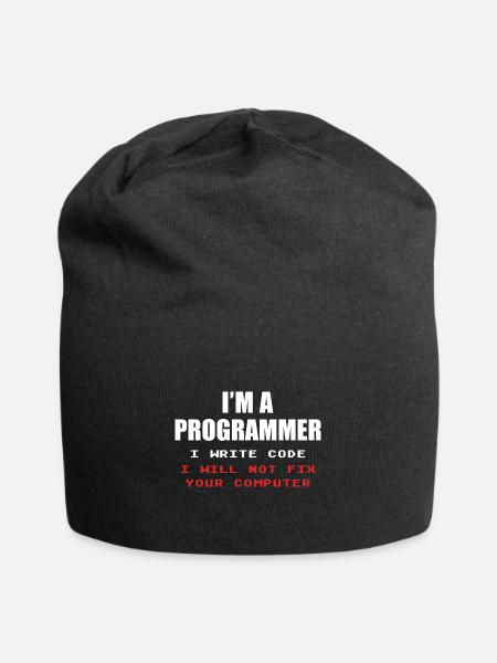 Programmeur Geek Programmeur Programmeur Informatique Codeur L - Bonnet en jersey - noir