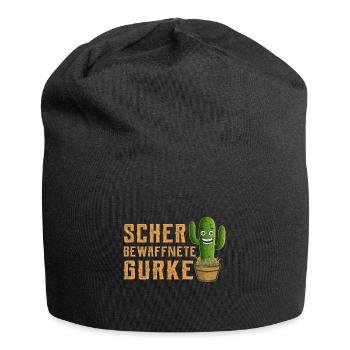 Schwer Bewaffnete Gurke Lustiger Spruch Kaktus - Jersey-Beanie - Schwarz - Vorne