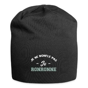 je ne ronfle pas je ronronne - Bonnet en jersey - noir - Devant