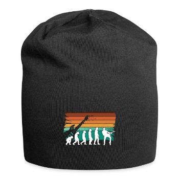 Human Evolution Guitar Band Retro Vintage - Bonnet en jersey - noir - Devant