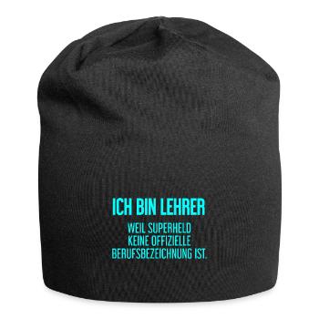 Lehrer - Mein offizieller Superhelden-Beruf! - Jersey-Beanie - Schwarz - Vorne