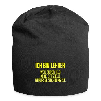 Lehrer - Mein offizieller Superhelden-Beruf! - Jersey-Beanie - Schwarz - Vorne