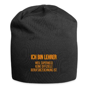 Lehrer - Mein offizieller Superhelden-Beruf! - Jersey-Beanie - Schwarz - Vorne