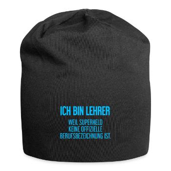 Lehrer - Mein offizieller Superhelden-Beruf! - Jersey-Beanie - Schwarz - Vorne
