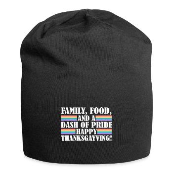Gay Thanksgiving Thanksgayving Coming Out Dinner - Jersey Beanie - black - Front