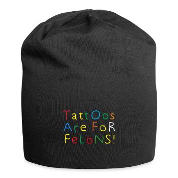 Les tatouages sont pour les criminels Illustration tatouée - Bonnet en jersey - noir - Devant