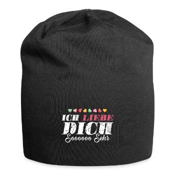 Ich Liebe Dich So Sehr - Jersey-Beanie - Schwarz - Vorne