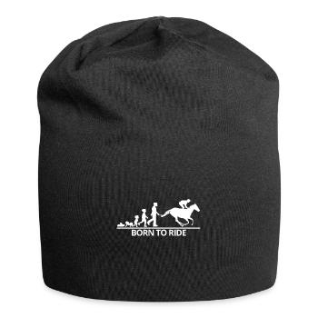 Pferde Pferd Reiterin Reiter Evolution Geschenk - Jersey-Beanie - Schwarz - Vorne