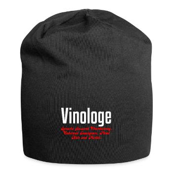 Vino-Loge Perfekt Für Weinliebhaber Und Wein-Trink - Jersey-Beanie - Schwarz - Vorne