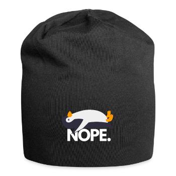 Nope Shirt Penguin Pinguin Shirt No Egal Tasse - Jersey Beanie - black - Front