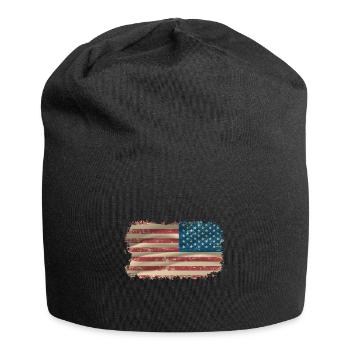 USA Flag Vintage Flag Amérique - Bonnet en jersey - noir - Devant