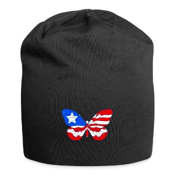 PR Drapeau Butterfly Heritage Porto Rico - Bonnet en jersey - noir - Devant