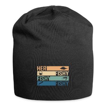 Fishing Angler Fishing Rod - Jersey Beanie - black - Front