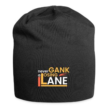 Ganke niemals eine verlierende Lane - Jersey-Beanie - Schwarz - Vorne
