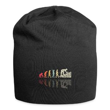 Roofer Human Evolution Retro Vintage Construction - Jersey Beanie - black - Front