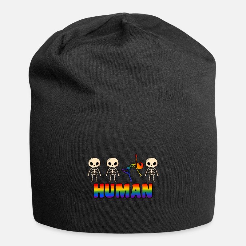 Human gay pride Regenbogen - Jersey-Beanie - Schwarz