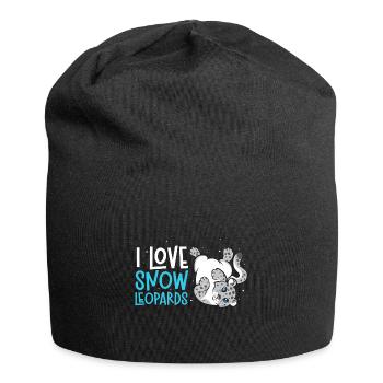 Schneeleopard - Jersey-Beanie - Schwarz - Vorne