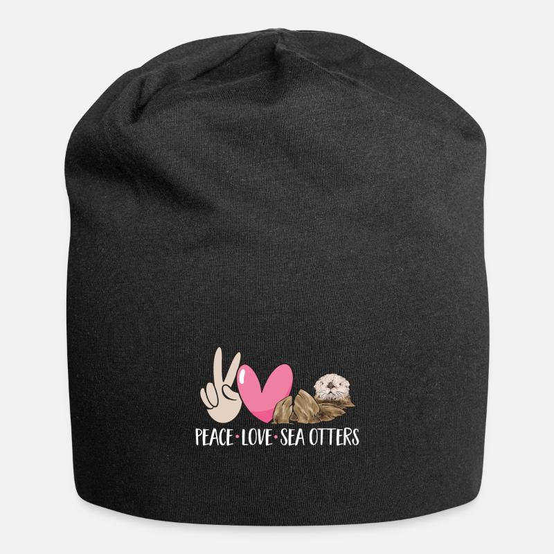 Seeotter - Jersey-Beanie - Schwarz