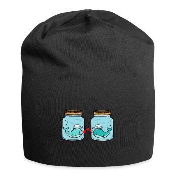 Whale Pisces Love Breakup Heartbreak Tears - Jersey Beanie - black - Front