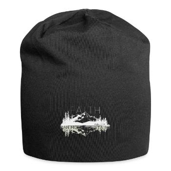 Faith can move Mountains, Christian gift. - Jersey Beanie - black - Front