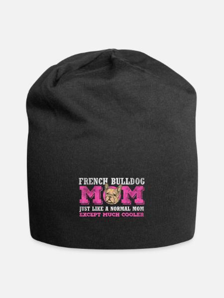 Französische Bulldogge - Jersey-Beanie - Schwarz