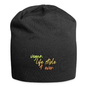 mode de vie végétalien 4 ever - Bonnet en jersey - noir - Devant