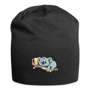Lustiger Koala trinkt Bier - Jersey-Beanie - Schwarz - Vorne