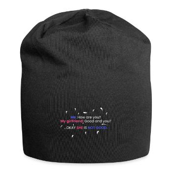 Meine Freundin: Gut und du? - Jersey-Beanie - Schwarz - Vorne