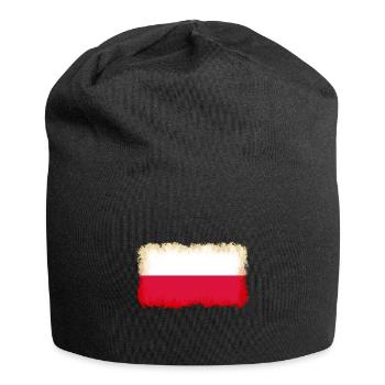 Polen als Polen - Jersey-Beanie - Schwarz - Vorne