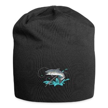 Pêche au saumon Pêcheur de saumon - Bonnet en jersey - noir - Devant